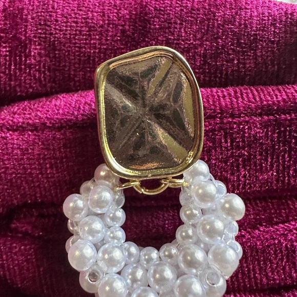 Zara Gold and White Pearl Earrings - Picture 9 of 13